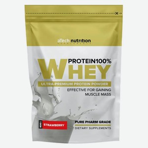 Протеин aTech Whey Protein 100% клубника, 900 г