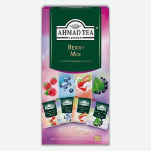 Чайное ассорти Ahmad Tea Ягодный Микс 4 вкуса в пакетиках 24 шт, 37,8 г