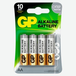 Батарейка GP алкалиновые типоразмера АА, 4 шт