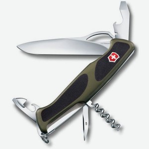 Складной нож Victorinox RangerGrip 61, функций: 11, 130мм, зеленый / черный, коробка картонная [0.9553.mc4]