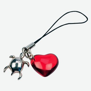 Брелок металлический BLUE BUG  Черепаха с сердцем , серебряный с красным (Германия)