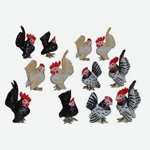 Набор фарфоровых фигурок KLIMA Курица  Бентамка , 12шт, 3см (Франция)
