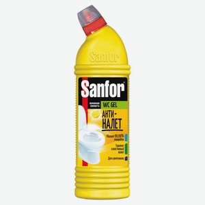 Гель для чистки и дезинфекции унитаза Sanfor WС gel лимон, 1 л