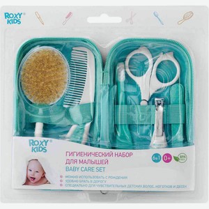 Набор гигиенический Roxy Kids щетка для волос, расческа, ножницы, щипчики для ногтей, пилочки, зубная щетка, 9 предметов