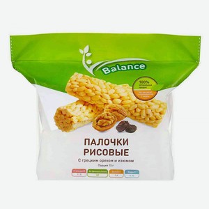 Палочки рисовые Balance с грецким орехом и изюмом, 90 г