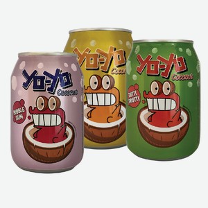 Напиток Yo-Yo Кусочки кокосового желе Бабл Гам; Тутти Фрутти; Банан б/газа, б/а, 240 мл