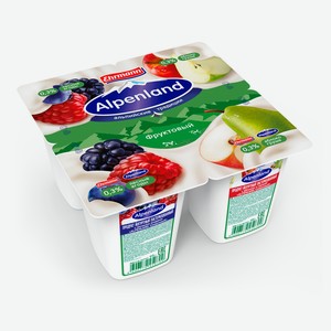 Йогурт Ehrmann Alpenland лесная ягода яблоко груша 0,3%, 95 г