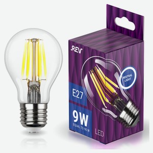 Лампа светодиодная REV DECO Filament груша Premium A60 9Вт E27 4000K 898Лм
