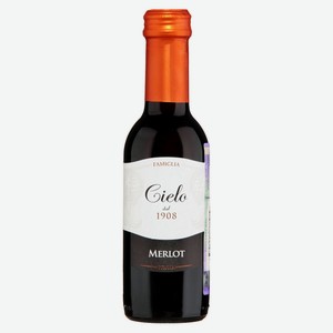 Вино Cielo Merlot красное полусухое Италия, 0,187 л
