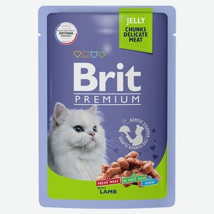 Корм для кошек Brit ягненок в желе, 85 г