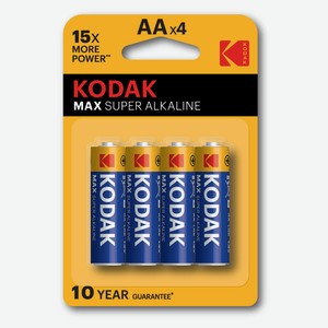 Батарейки Kodak LR6-4BL MAX SUPER Alkaline AA, 4 шт