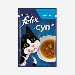 Влажный корм для кошек Felix Суп с треской 48г