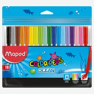 Фломастеры Maped Color Peps Ocean,18 цветов
