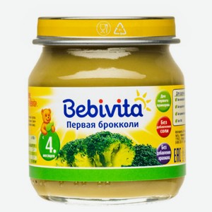 Пюре Bebivita Первая брокколи с 5 мес., 100 г