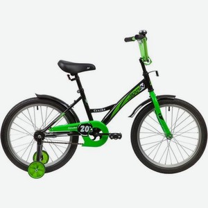 Велосипед NOVATRACK Strike (2020), горный (подростковый), колеса 20 , черный/зеленый, 12.7кг [203strike.bkg20]