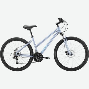 Велосипед STARK Luna 26.1 D (2022), городской (взрослый), рама 18 , колеса 26 , серый/голубой, 15.9кг [hq-0008231]