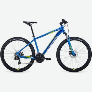 Велосипед FORWARD Apache 27,5 2.0 (2021), горный (взрослый), рама 21 , колеса 27.5 , синий/зеленый, 13.9кг [rbkw1m37g031]