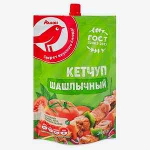Кетчуп томатный АШАН Красная птица Шашлычный, 350 г