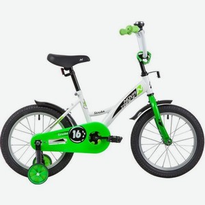 Велосипед NOVATRACK Strike (2020), городской (детский), колеса 16 , белый/зеленый, 10.7кг [163strike.wtg20]
