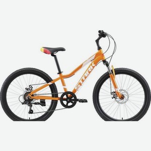 Велосипед STARK Rocket 24.1 D (2021), горный (подростковый), рама 12 , колеса 24 , оранжевый/белый, 15.9кг [hd00000293]