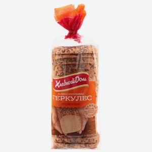 Хлеб зерновой Хлебный Дом Геркулес с отрубями в нарезке, 500 г