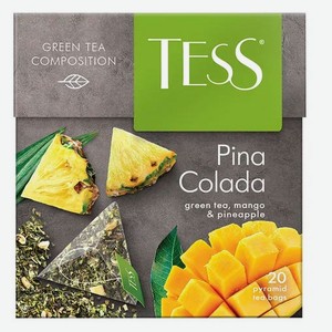 Чай зеленый Tess Pina Colada в пирамидках, 20 шт