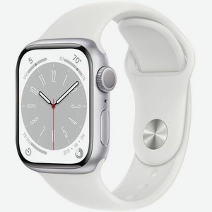 Смарт-часы Apple Watch Series 8 А2770, 41мм, серебристый / белый [mp6l3ll/a]