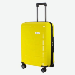 Чемодан пластиковый Proffi Travel Tour Fashion желтый 8 колес, размер M