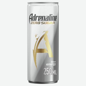 Напиток энергетический Adrenaline Rush Silver Energy Zero Sugar, 250 мл