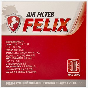 Фильтр Felix 2110-12 в с сеткой воздушный для а/м ваз инжектор