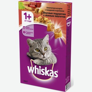Корм для кошек Whiskas с кроликом, с говядиной, 350 г, картонная коробка
