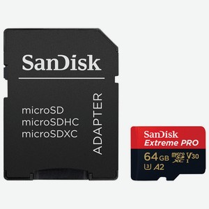 Карта памяти MicroSD SanDisk 64GB ExtremePro UHS-I U3 V30 (SDSQXCY-064G-GN6MA)