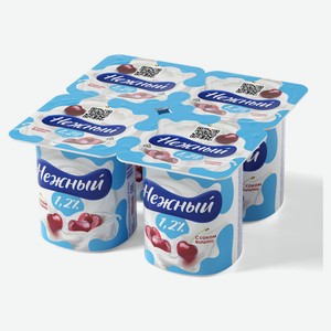 Йогуртный продукт Campina «Нежный» с соком вишни 1,2% БЗМЖ, 100 г