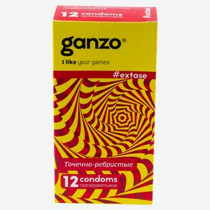 Презервативы Ganzo Extase Точечно-ребристые, 12 шт