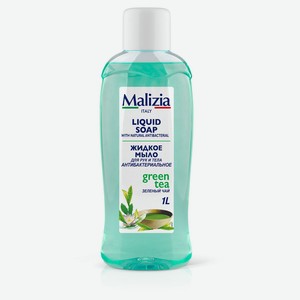 Мыло жидкое для рук и тела Malizia антибактериальное Зеленый чай, 1000 мл