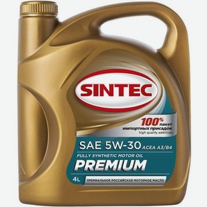 Моторное масло SINTEC Premium SAE, 5W-30, 4л, синтетическое [801969]