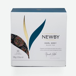Чай Newby Earl Grey черный (2г x 50шт), 100г Индия