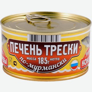 Паштет Вкусные консервы из печени трески По-мурмански, 185г Россия