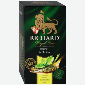 Чай зеленый Richard Royal Melissa с мелиссой в пакетиках, 25х2 г