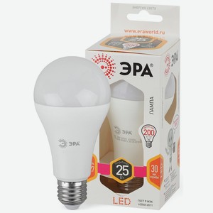 Лампа светодиодная ЭРА A65-25W-827-E27 груша теплый свет