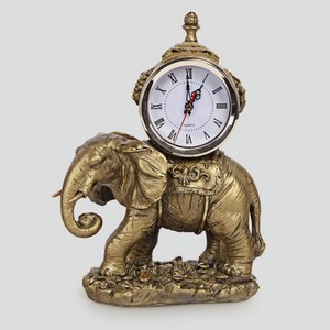 Часы Тпк полиформ слон на камне бронзовый, высота 31 см