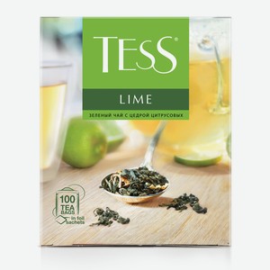 Чай Tess Lime зеленый с цедрой цитрусовых (1.5г х 100шт), 150г Россия