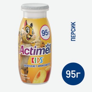 Напиток фруктовый Actimel персик Kids 1.5%, 95г Россия