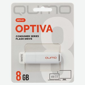 Флешка Optiva 01 QM8GUD-OP1-WHITE 8Gb Белая Qumo