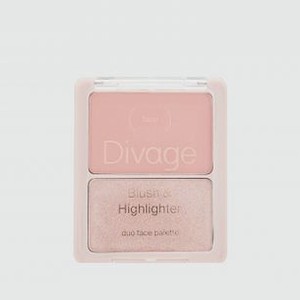 Палетка для лица DIVAGE Blush & Highlighter Duo Face Palette 8 гр