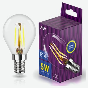 Лампа светодиодная Rev шар Filament Е14 5 Вт теплый свет