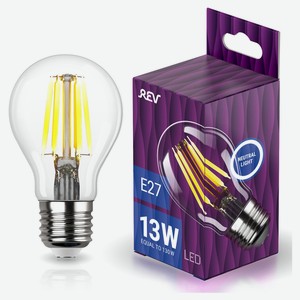 Лампа светодиодная REV DECO Filament груша Premium A60 13Вт E27 4000K