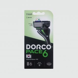 Станок для бритья + 2 сменные кассеты DORCO Dorco Pace6 1 гр