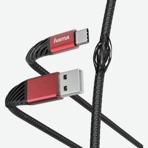 Кабель USB Type-C Hama 1,5 м USB Type-C USB 2.0 Black/Red (00187218)