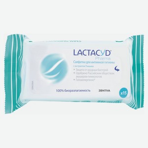 Влажные салфетки для интимной гигиенты Lactacyd с экстрактом тимьяна, 15 шт